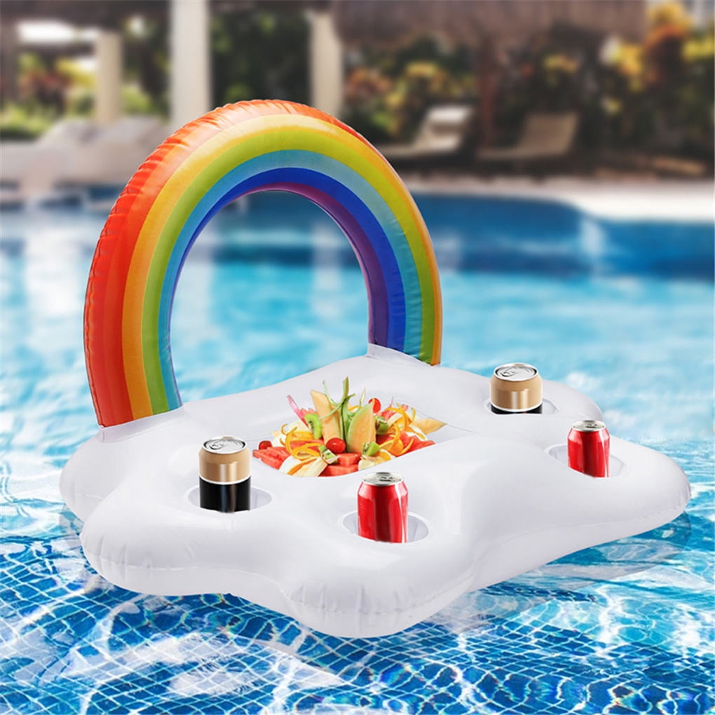 Inflatable mini floating drink can cup holder swimming pool beach party toys 