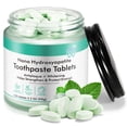 thumbnail image 1 of Pastillas blanqueadoras masticables de pasta de dientes, 150 unidades, con tarro de cristal, 1 of 7