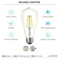 thumbnail image 5 of Luxrite LED Edison Bulb 75W Equivalent ST19 ST58 4000K Cool White 800 Lumens Dimmable 8W Damp Rated UL E26 4 Pack, 5 of 7