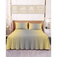 Bed Skirt Full Size 18 Inch Drop, Yellow Gray Ombre Wrap Around Bed ...