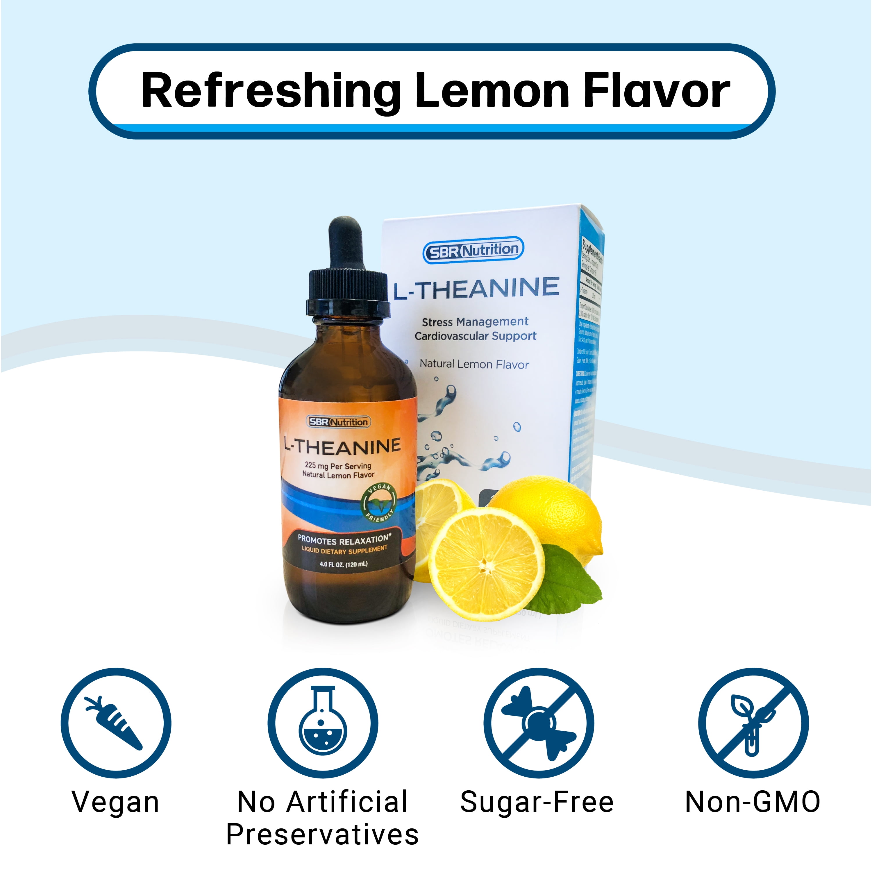 MAX ABSORPTION Liquid L-Theanine Drops | All Natural, Vegan, Alcohol Free, Non-GMO | for Stress Relief, Relaxation, Focus Without Drowsiness | Synergistic with Coffee or Caffeine