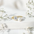 thumbnail image 4 of Rosec Jewels Genuine Pearl Moissanite Toi Et Moi Engagement Ring - Statement Ring - AAA Quality - with Jewelry Box, 10K Yellow Gold, US 3.00, 4 of 9