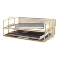 thumbnail image 1 of Organizador de archivos Blu Monaco de 2 niveles de metal dorado para escritorio, 1 of 6