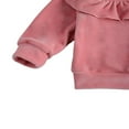 thumbnail image 3 of Newborn Baby Girls 2Pcs Outfits Ruffle Pullovers Tops Bow Long Pants Clothes Sets, 3 of 6