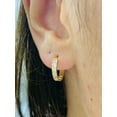 thumbnail image 2 of Argollas Arracadas Oro Solido Real 14K Para Mujer y Hombre 14x14 / CZ 14K Solid Gold Huggies Hoop Earrings for Womens Mens Everyday Earrings, 2 of 8
