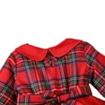 thumbnail image 5 of Girls' Christmas Dress Long-sleeved Plaid Doll Collar Patchwork Mesh Bow Dress Gift For Little Girls, 5 of 7