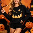 thumbnail image 2 of Womens Long Sleeve Halloween Sweatshirts Fall Crew Neck Mom Shirts Cute Graphic Tees Pullover Hoodies, 2 of 5