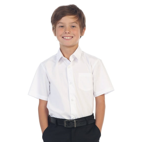 Gioberti Boy's Short Sleeve Solid Dress Shirt