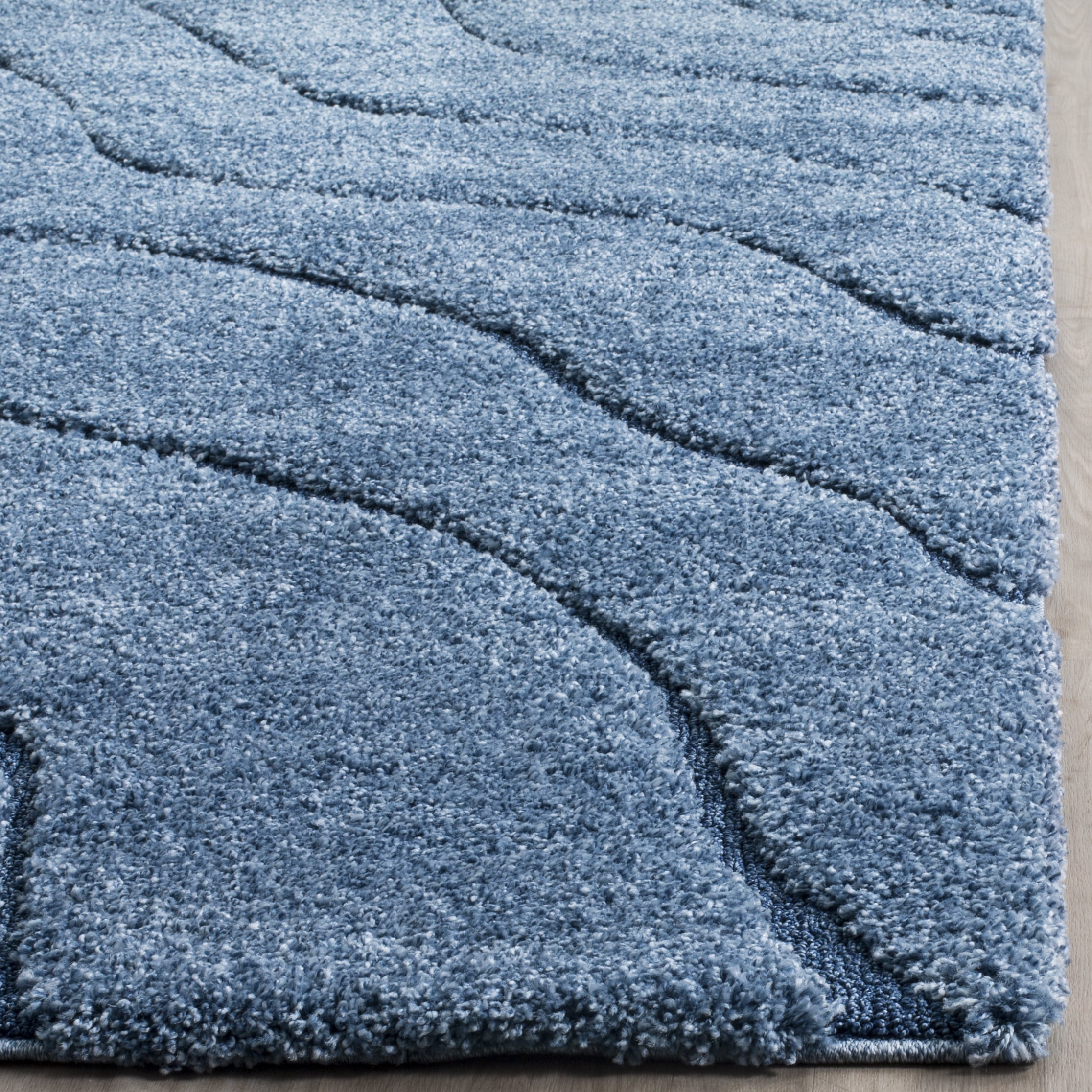 Safavieh Florida Tabitha Geometric Shag Area Rug, Light Blue/Blue, 6' x 8'
