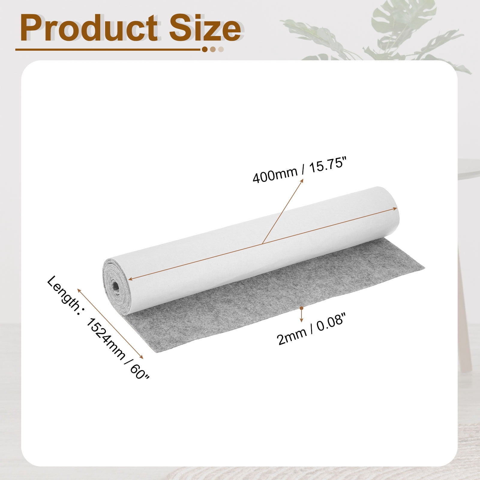 Felt Strips with Adhesive Backing,  15-3/4" x 60" x 0.08" Adhesive Felt Strips Anti Scratch Furniture Felt Tapes Self-Stick Felt Pads for Protecting Hardwood Floor, Grey