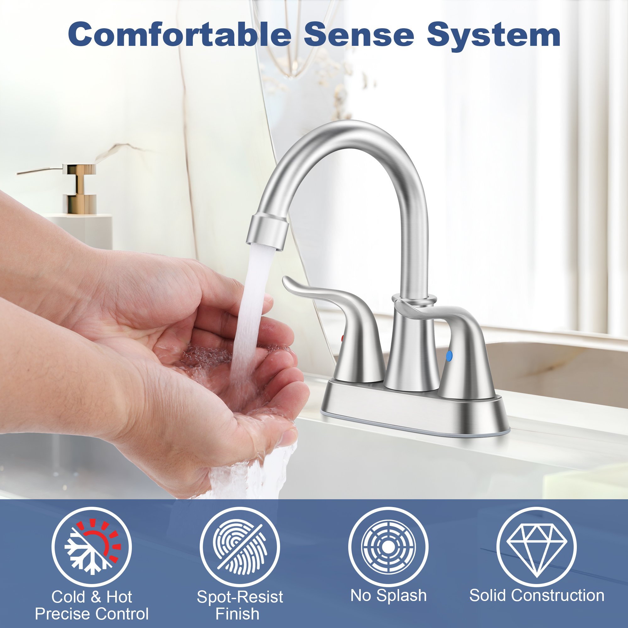 Coliware 2-Handle Brushed Nickel Bathroom Sink Faucet photo 8
