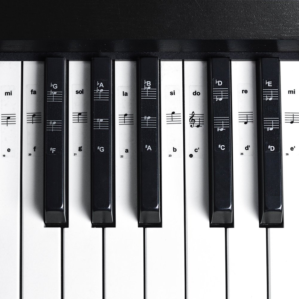 Piano Stickers, Music Keyboard Sticking Pitch Notes for 37/54/61/76/88