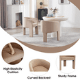thumbnail image 5 of Guyou Modern Boucle Dining Chairs Set of 6, Barrel Velvet Side Chair with Curved Backrest and Arms, Comfy Dressing Vanity Chairs, Upholstered Kitchen Chairs for Living Room Bedroom Dining Room, Khaki, 5 of 7