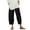Black, variant on XFLWAM Women's Cotton Linen Pants Lantern Cropped Tapered Pants Elastic Waist Palazzo Lounge Trousers with Pockets Orange S