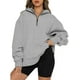 thumbnail image 1 of Sudaderas con capucha para mujer con media cremallera de gran tamaño con capucha y trajes de moda de otoño Y2k ropa de color sólido de manga larga, 1 of 2