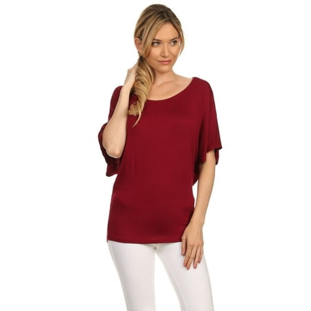 Women's short flutter sleeve solid top