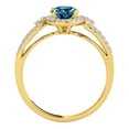 thumbnail image 3 of Aonejewelry 1.25 Ct. Halo Blue Diamond Engagement Ring Crafted In 14k Yellow Gold, 3 of 4