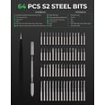 thumbnail image 6 of 3.7V Mini Electric Screwdriver Set 68-in-1, Precision Screwdriver Set with 64 S2 Bits, 5 Torque Settings, 5/32'' Hex, Magnetic Storage, Electric Repair Tool Kit for PC, RC, Phone, Camera, Laptop, 6 of 7