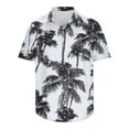thumbnail image 5 of ZCFZJW Tropical Palm Tree Graphic Shirts for Men Summer Short Sleeve Button Down Hawaiian T-Shirts Trendy Oversized Regular Fit Beach Vacation Tees Tops Black XXL, 5 of 5