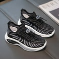 thumbnail image 2 of AUDeals Kids Boys Girls Running Shoes, Lightweight Mesh Sports Sneakers with Strap, Comfortable Athletic Walking Shoes (Black, 3.5-4 Years), 2 of 5