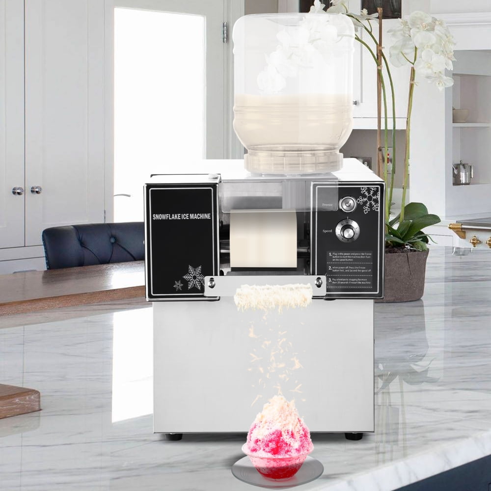 Snowflake Ice Machine |17inches Snowflake Ice Maker Stainless Steel Ice Shaving Machine Speed Adjustable for Home Milktea Shops Food Truck Restaurant Home noble