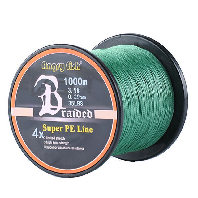 4X Ligne de Pêche Tressée 1000M Super Ligne PE Forte Résistance 12LB-80LB Vert 0.16MM-20LB
