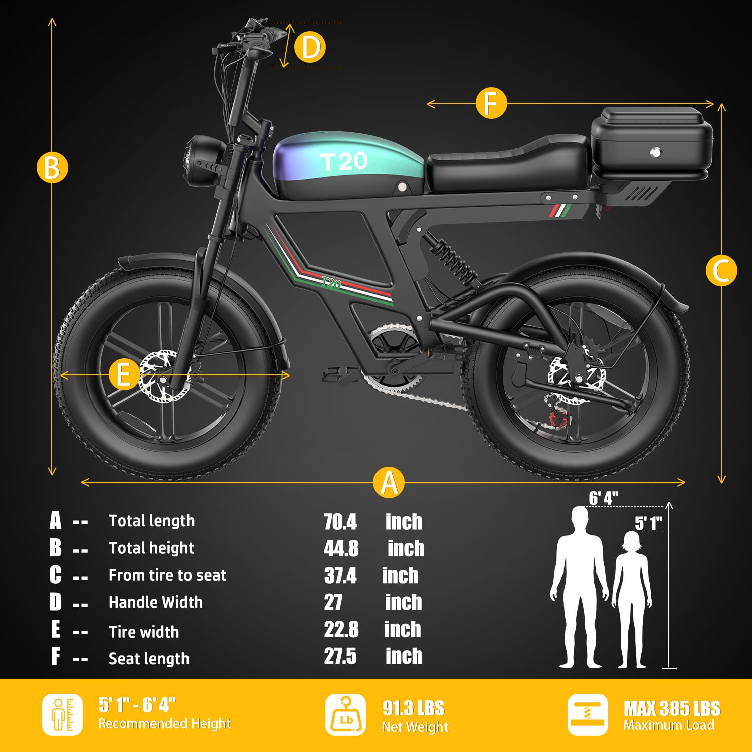 ASKGO Electric Bike for Adult , 2200W Peak 30MPH 100Miles Electric Mountain Bike , 48V 20AH Removable Battery, 7 Speed Electric Motorcycle, 20*4" Fat Tire Off Road E bike, NFC Unlock,UL2849
