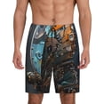 thumbnail image 1 of Balery Steampunk Mechanical Butterfly Pantalones cortos de pijama de punto de algodón para hombre con cinturilla y bolsillos-4X-Large, 1 of 6