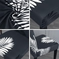 thumbnail image 7 of Pattern Chair Covers for Dining Room Set of 4, High Stretch Removable Washable Parsons Chair Slipcover for Home Party Hotel Wedding Ceremony (Plume Black,4PCS), 7 of 7