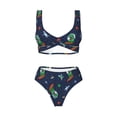thumbnail image 4 of Daiia Dinosaur Astronaut Women's Bikini Set Two Piece Swimsuit High Waisted Bikini Adjustable Straps Bikini Perfect for Beach, Pool, and Summer Vacation-XX-Large, 4 of 9
