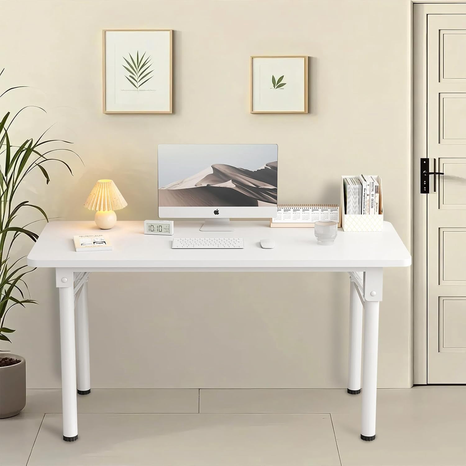 HOMESTYLE Computertisch Weiß – Mit Ausziehbarer Tastaturablage Und Ablagefach, 75x70x53 Cm
