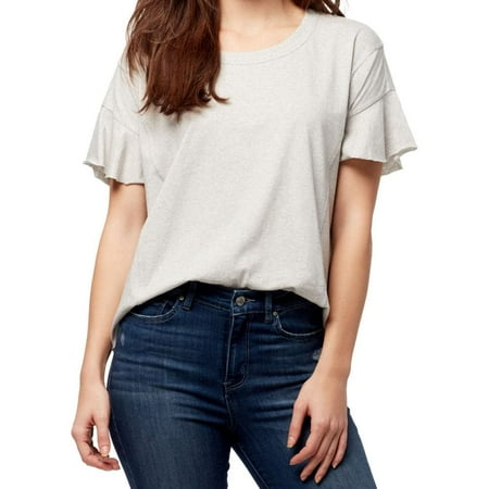 MSRP $40 William Rast Women's Annika Flutter Short Sleeve Top Gray Size XS