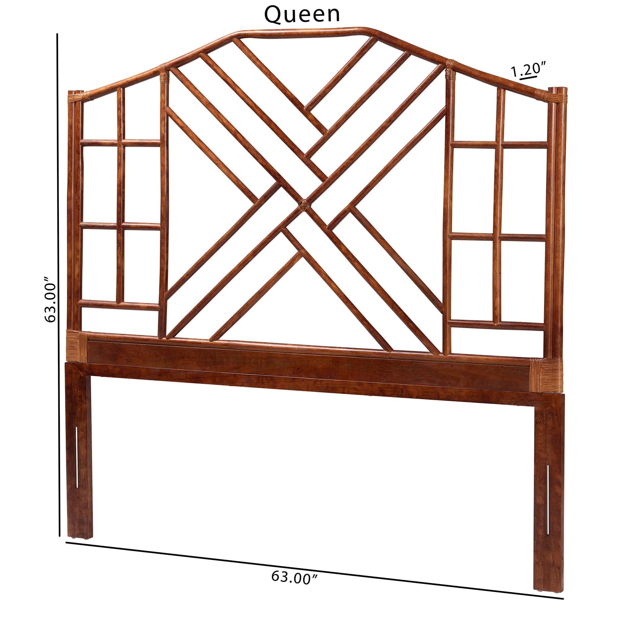 bali & pari Kachiri Boho Headboard, King, Marbled Tortoise Brown