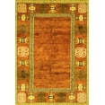thumbnail image 1 of Ahgly Company Machine Washable Indoor Rectangle Oriental Yellow Modern Area Rugs, 7' x 10', 1 of 4