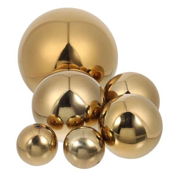 Hemobllo Set of 6 Stainless Steel Golden Gazing Globes Spheres with Mirror Polished Finish for Outdoor Garden Decor
