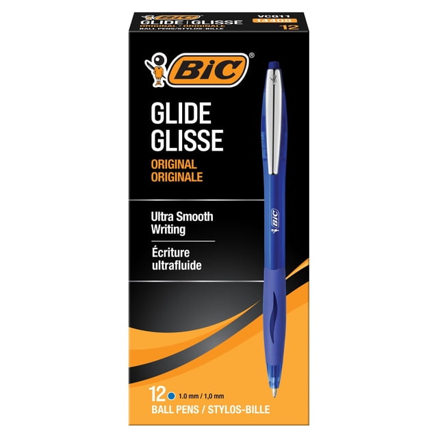 Boligrafo BIC Glide VCG11 BLUE Retractil Punta Media 1.0mm Pack 12 Unidades