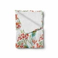 thumbnail image 2 of Spring Soft Flannel Fleece Throw Blanket, Peacock Feather Petunia Blossom Field Seasonal Blush Botanical Leaves Watercolor, Cozy Plush for Indoor and Outdoor Use, 70" x 90", Multicolor, by Ambesonne, 2 of 6
