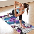 thumbnail image 6 of Purple Butterfly Rose Pattern Hot Yoga Mat Towel Non Slip for Hot Yoga - Quick-Drying Yoga Mat Cover with 4 Corner Pockets with Travel Bag - Hot Yoga Towel Non Slip 70"x26", 6 of 6