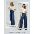 thumbnail image 6 of Eytino Women's Stretchy Wide Leg Palazzo Lounge Pants Casual Comfy High Waist Palazzo Pants with Pockets Navy Blue S, 6 of 10