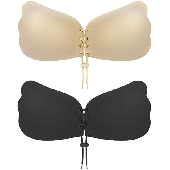 Sticky Bra 2 Pairs Strapless Backless Adhesive Invisible Push up Bra