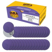 Dura-Gold Premium 220 Grit 2" Purple Film Ceramic Sanding Discs, Box of 30 - Hook & Loop Backing Sandpaper for DA Sander, Drill, Grinder, Rotary Tool - Sand Auto Body Paint, Metal, Wood, Woodworking