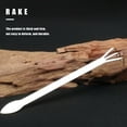 thumbnail image 4 of Rake Stainless Steel Garden Prong Hand Planting Rake Portable prong stainless steel rake Dual Head Miniascape Planting Tool, 4 of 8