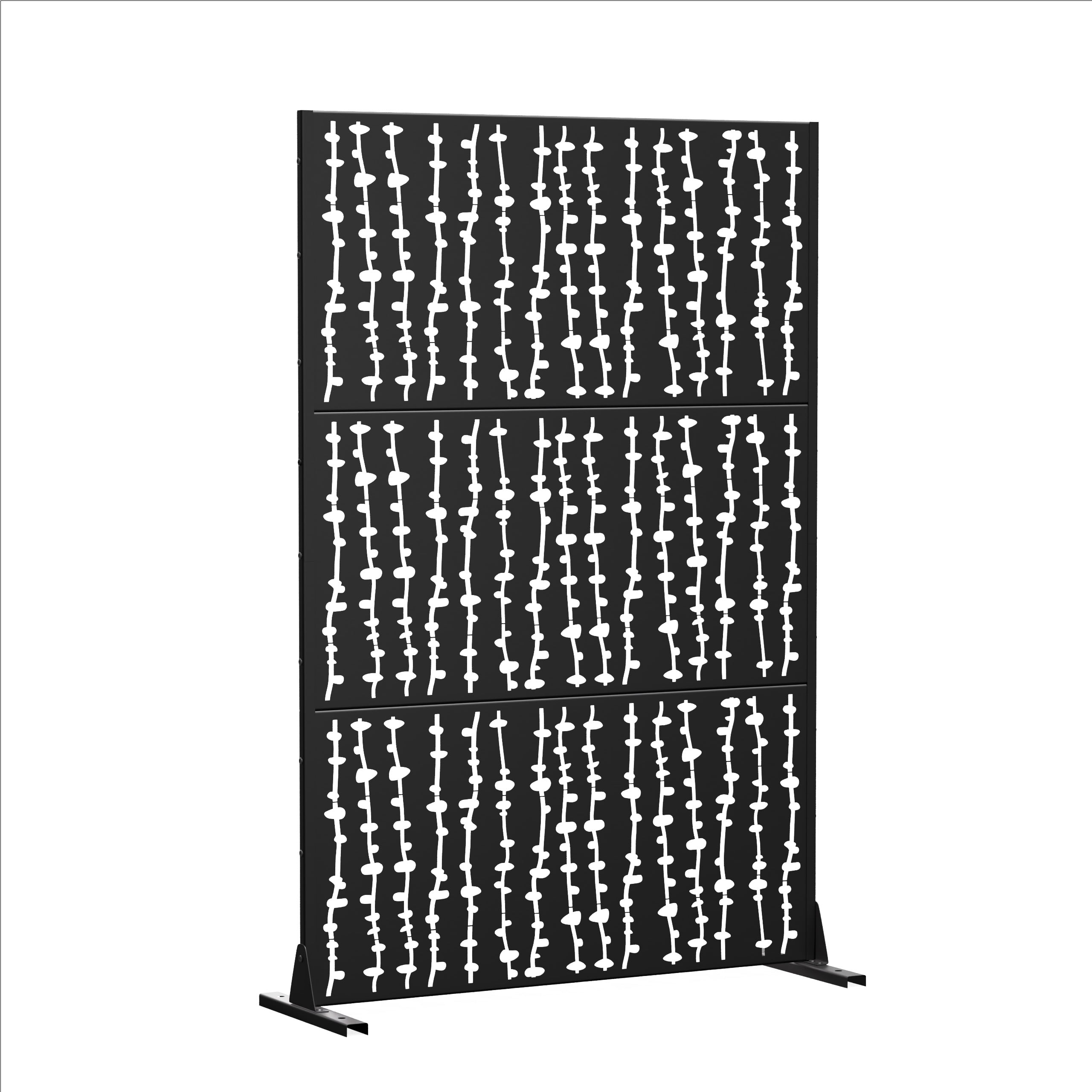 MAYEERTY Folding Privacy Screen – Heavy-Duty Galvanized Steel Panel,Black