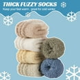 thumbnail image 3 of EALLCO Women's Plush Socks Winter Warm Fluffy Slippers Comfortable Sleep Socks for Women 6 Pairs, 3 of 7