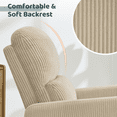 thumbnail image 4 of Aemeios Swivel Manual Recliner Chair Corduroy Fabric Nursery Glider Rocker Recliner, Camel, 4 of 7