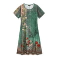thumbnail image 6 of Fantaslook Pleated Summer Dresses for Women Short Sleeve A Line Midi Dress Flowy Floral Sundress Casual Dress with Pockets, 6 of 10