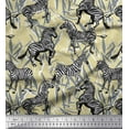 thumbnail image 1 of Soimoi Beige Cotton Voile Fabric Leaves & Wild Animal Print Fabric by The Yard 42 Inch Wide, 1 of 1