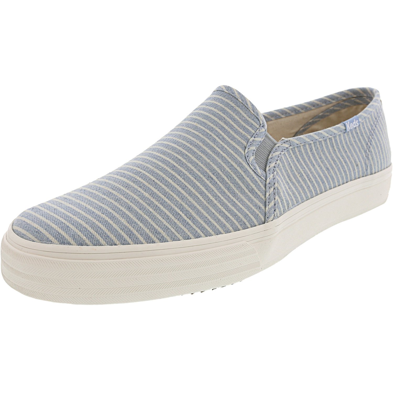Keds Women's Double Decker Stripe Blue Fabric Slip-On Shoes - 11M ...