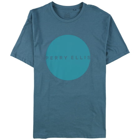 Perry Ellis Mens Dot Logo Graphic T-Shirt, Blue, XX-Large