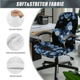 thumbnail image 3 of Xoenoiee Butterfly Daisy Flower Print 3 Pieces Computer Office Chair Covers with Armrest Pad Covers, Stretchable Chair Cover Stretch Rotating Chair Slipcover Desk Armchair Cover, Set of 3, Large, 3 of 6